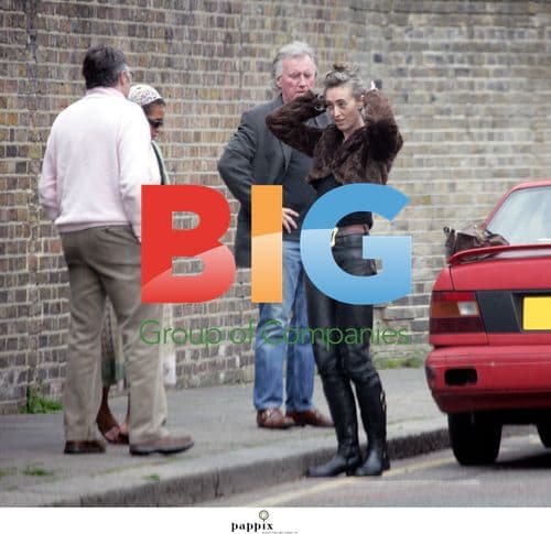 Actress Antonia De Sancha walks with older man