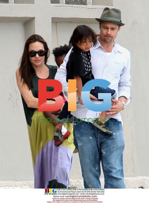 Angelina Jolie and Brad Pitt on Family Beach Walk