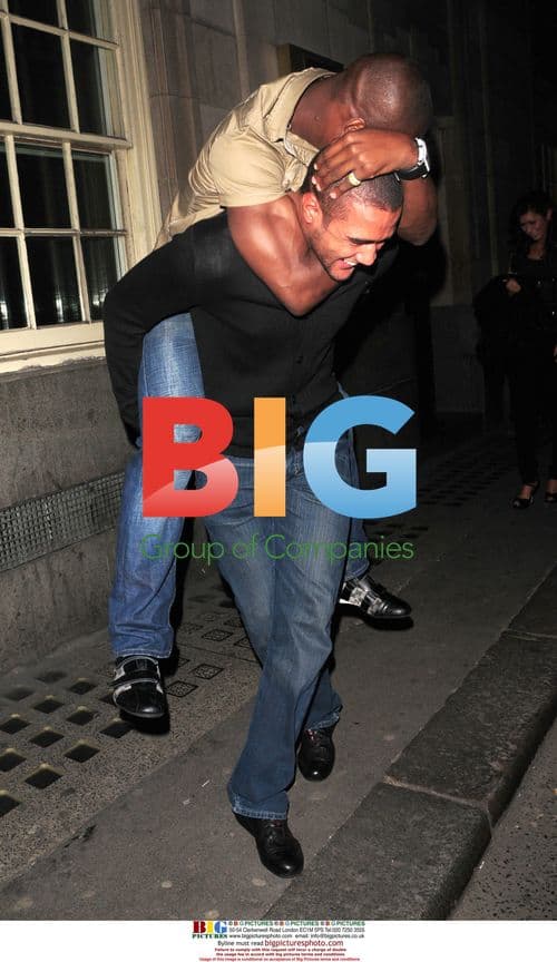 Leroy Lita getting piggyback ride after night out