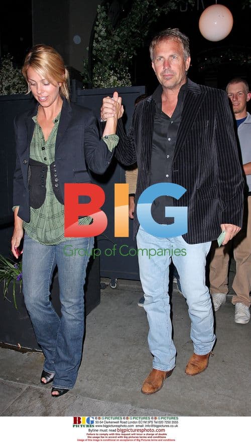 Kevin Costner and Christine Baumgartner leave STK in LA