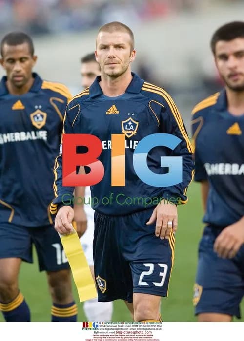 David Beckham during half time of exhibition soccer game