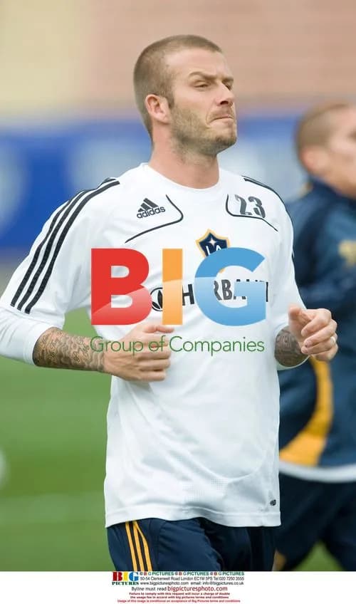 David Beckham Warms Up for Soccer Game