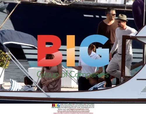 Brad Pitt and Angelina Jolie with kids on Paul Allen's yacht