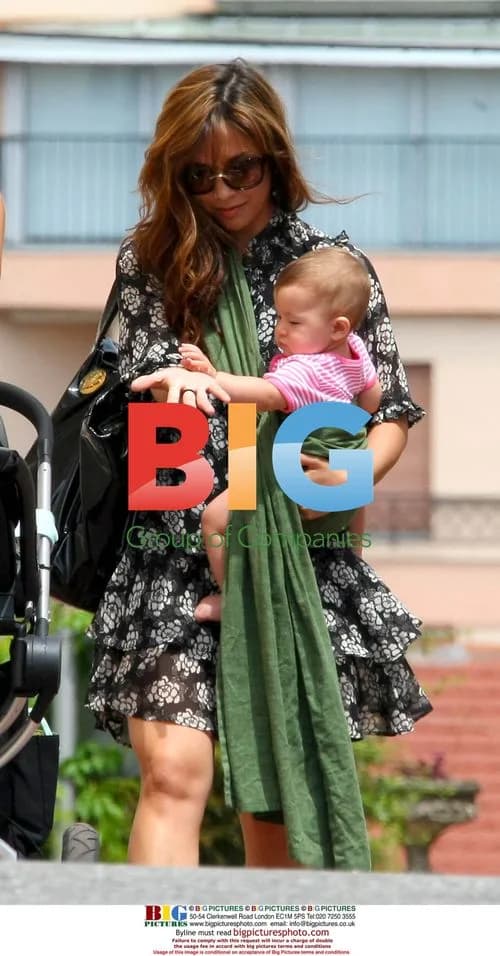 Singer Myleene Klass and daughter in Cannes