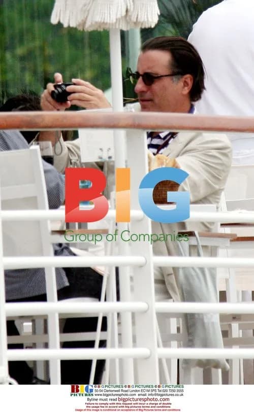 Andy Garcia enjoys lunch at Eden Roc Hotel