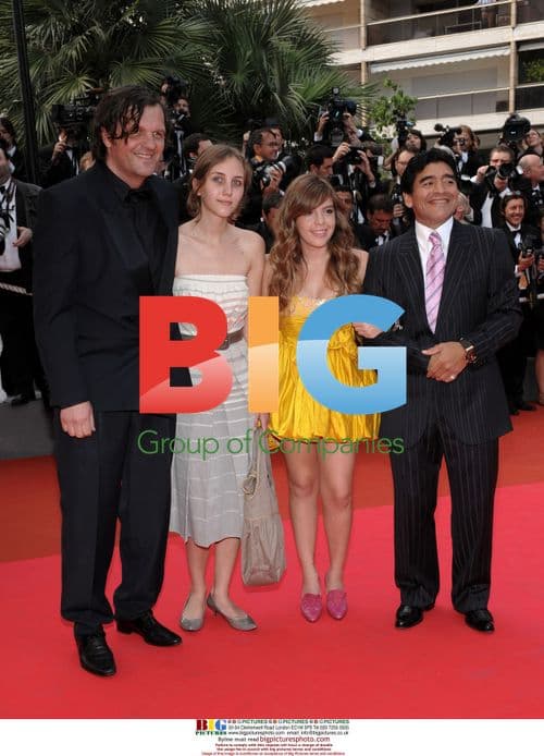 Diego Maradona with daughter at Cannes
