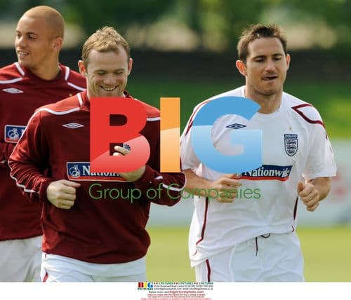 Wayne Rooney and Frank Lampard at England training