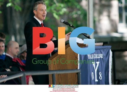 Tony Blair speaks at Yale College