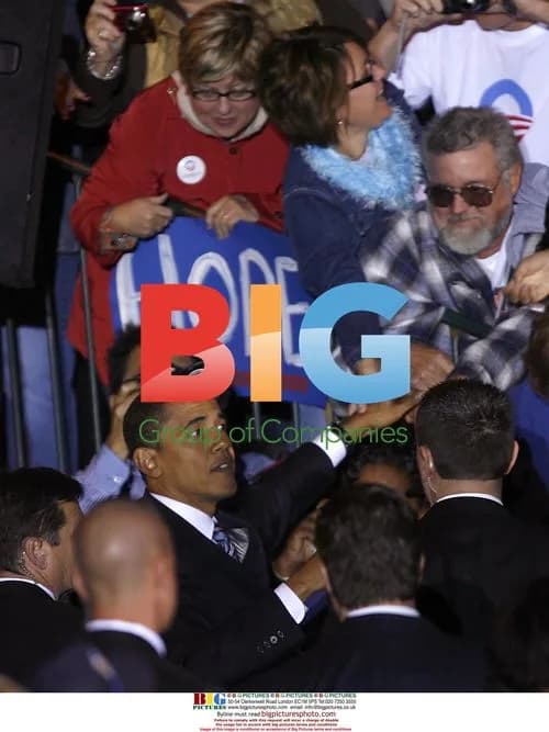 Obama Shakes Hands at Rally in Indiana