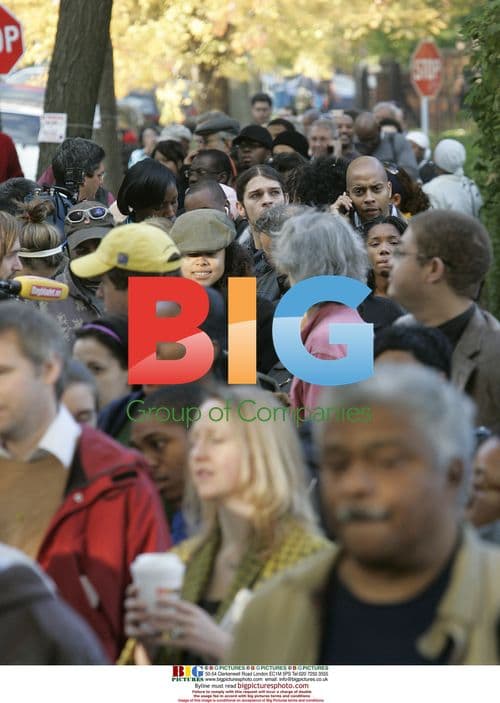 Voters Wait in Line to Vote in Chicago