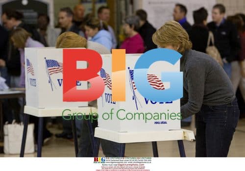 Mary Shields votes on US election day