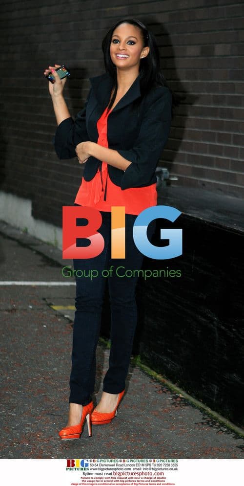 Singer Alesha Dixon leaves GMTV studios in London