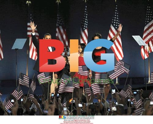 Obama Family at Election Night Rally