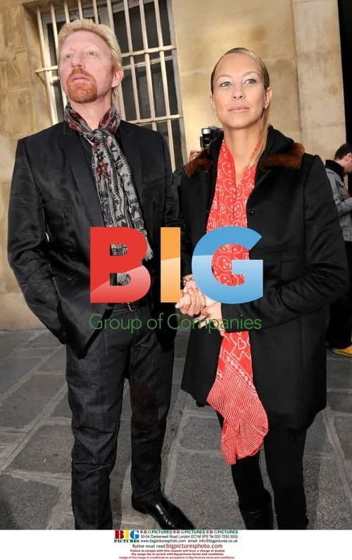 Boris Becker and Alessandra Meyer-Wolden at Paris Fashion Week