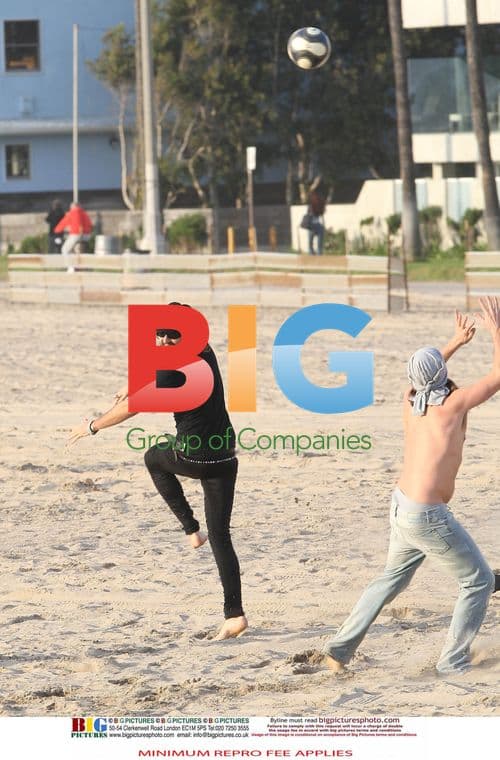 Russell Brand and friends play football in LA