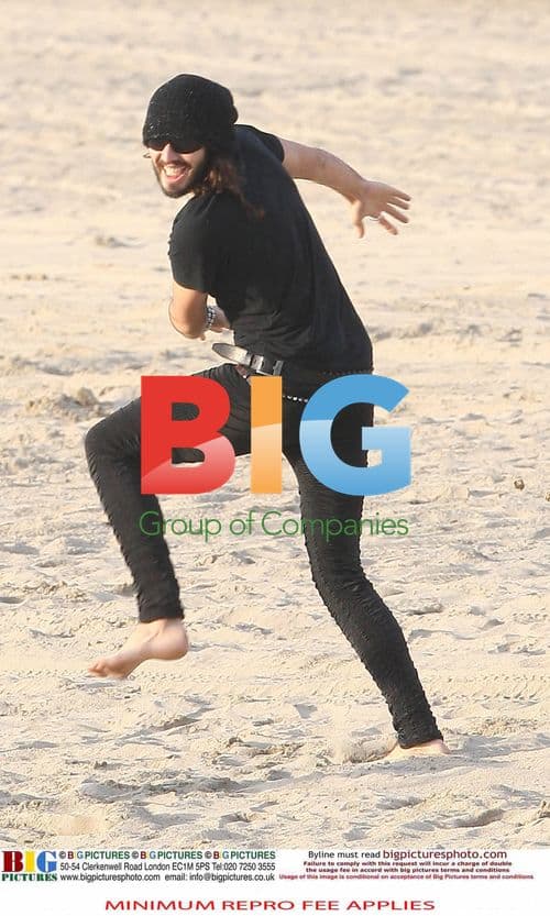 Russell Brand and friends play football in LA