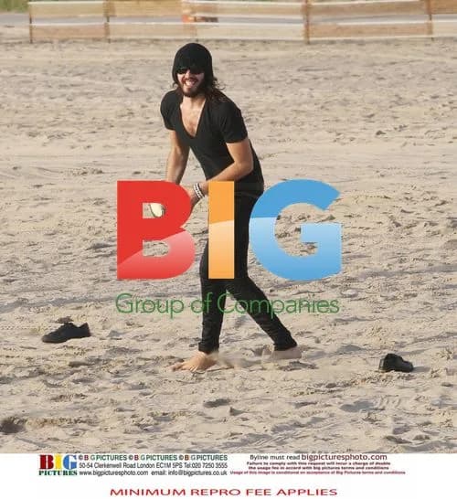 Russell Brand and friends play football in L.A.