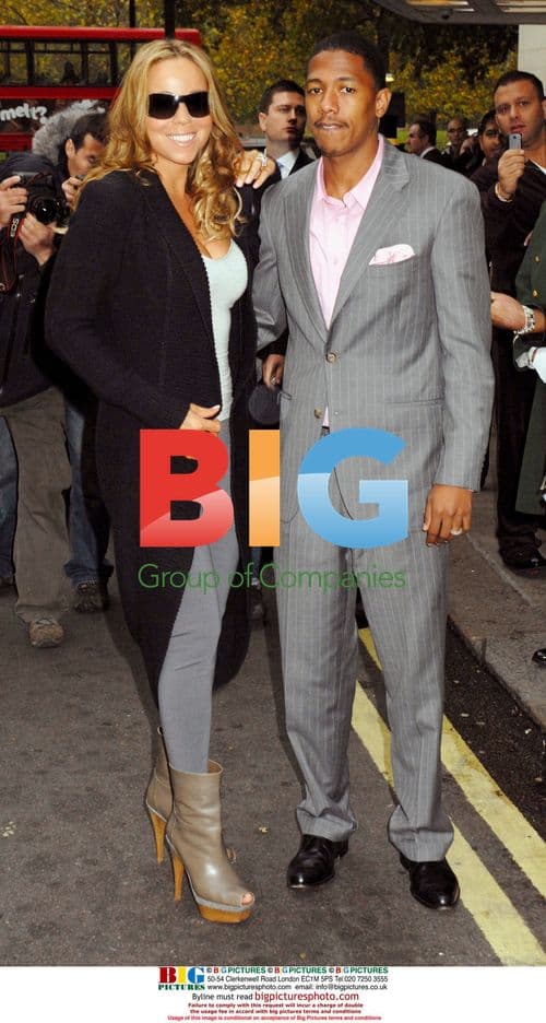 Mariah Carey and Nick Cannon arriving at London hotel