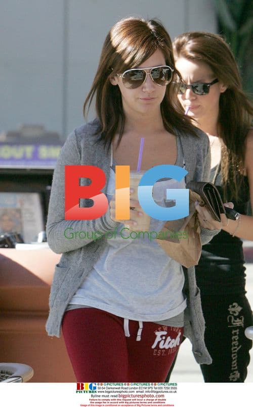 Ashley Tisdale gets ice coffee in Toluca Lake