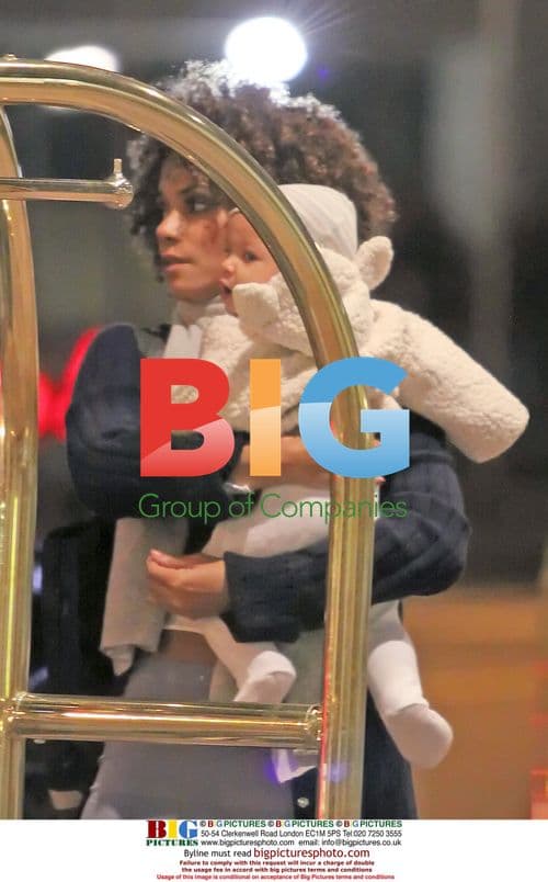 Halle Berry and baby Nahla on set