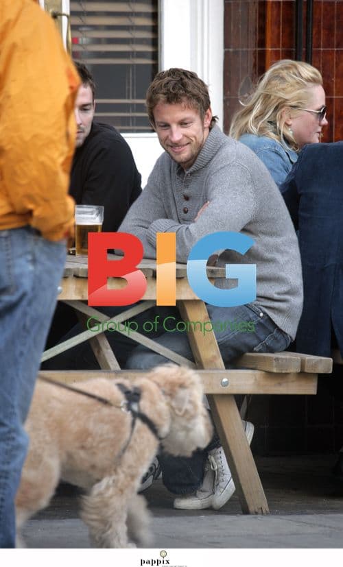 Jenson Button Enjoys Pint at London Pub