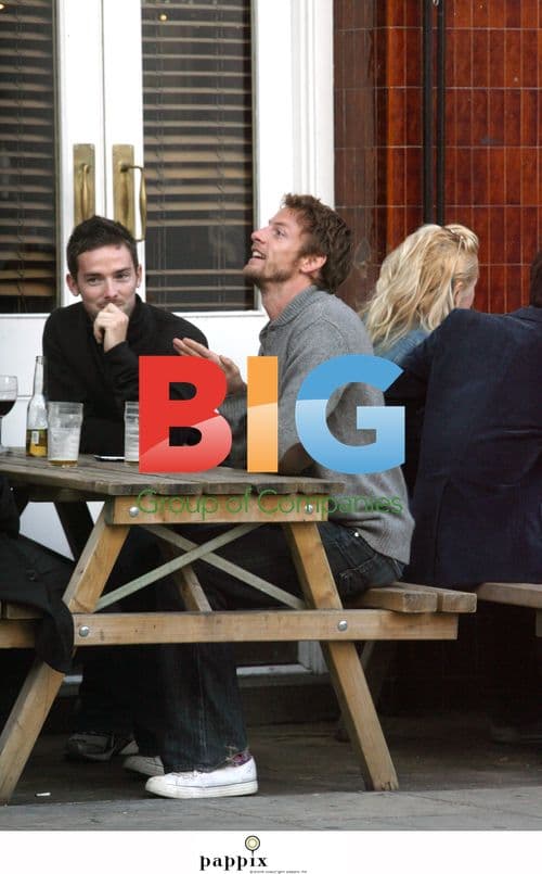 Jenson Button Enjoying Pint at Pub in London