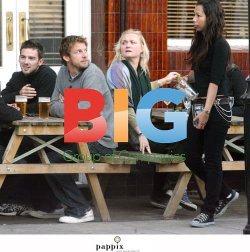 Jenson Button Enjoys Pint at London Pub