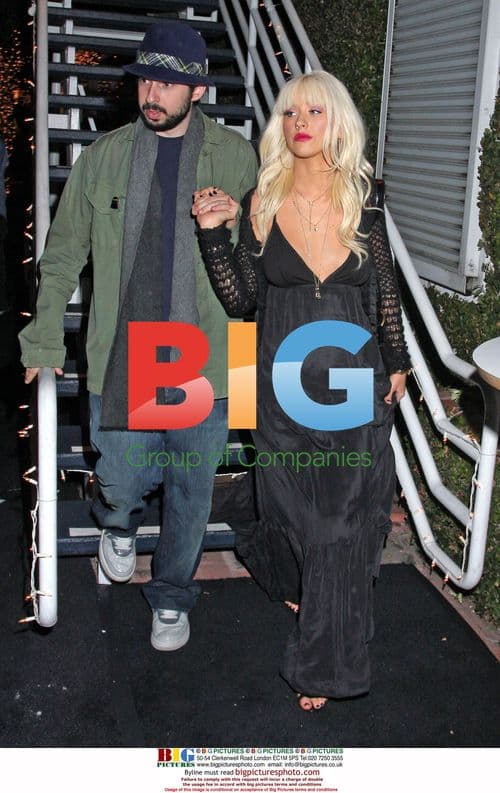 Christina Aguilera and Jordan Bratman at Fred Segal