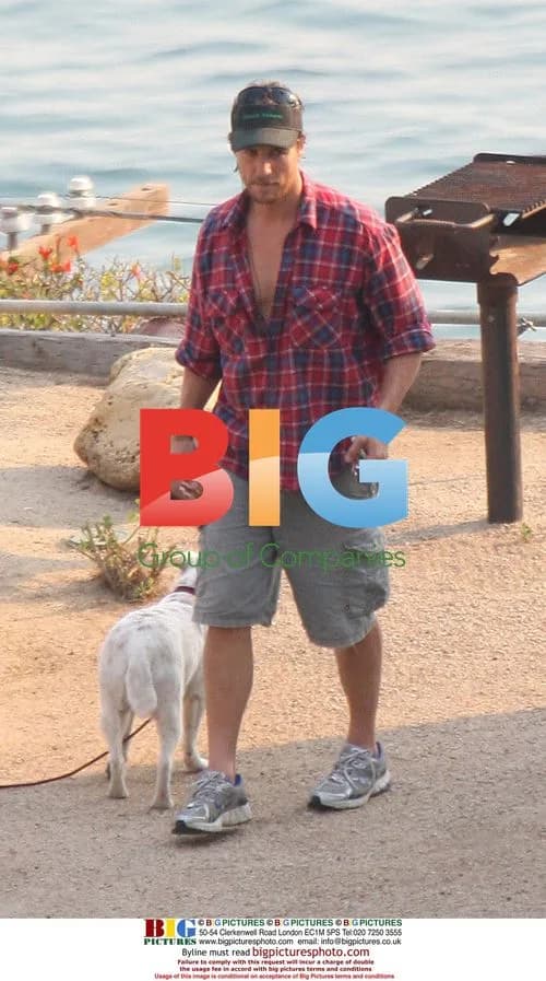 Matthew McConaughey with dog in Malibu