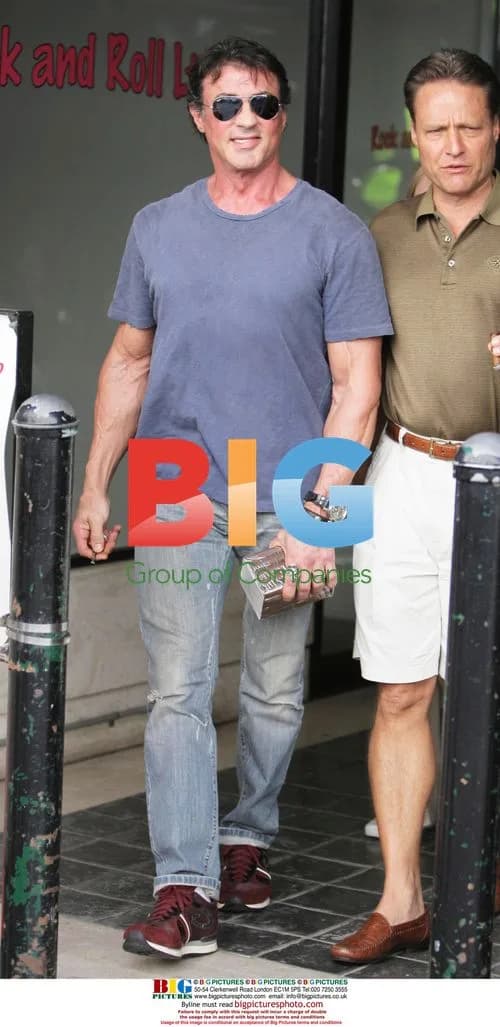 Sylvester Stallone and friends at Cafe Roma