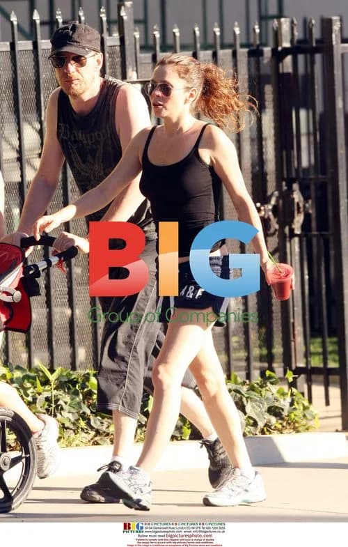 Anna Friel and family out for a walk