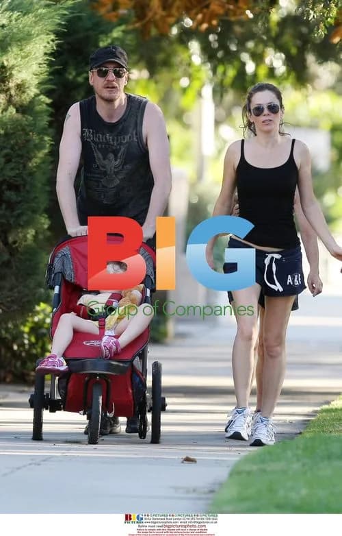 Anna Friel and family out in Hollywood Hills
