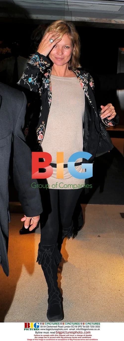 Kate Moss Leaving Arcadia Offices in London