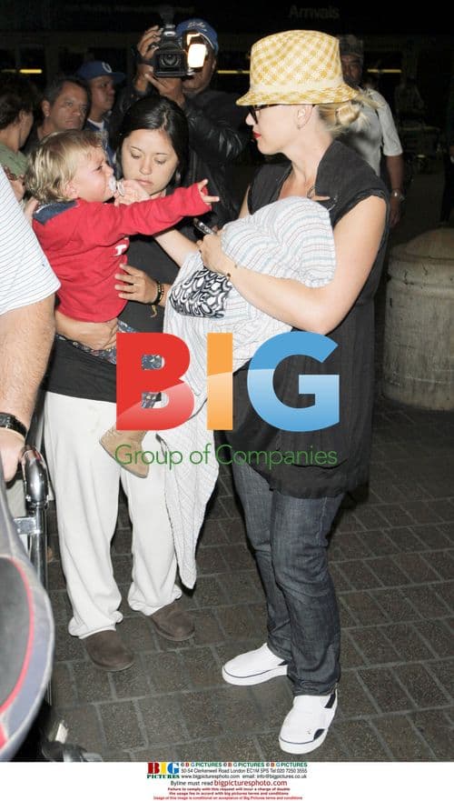 Gwen Stefani and family arrive at LAX