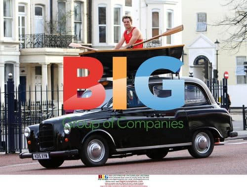 James Cracknell in Rowing Boat on London Cab