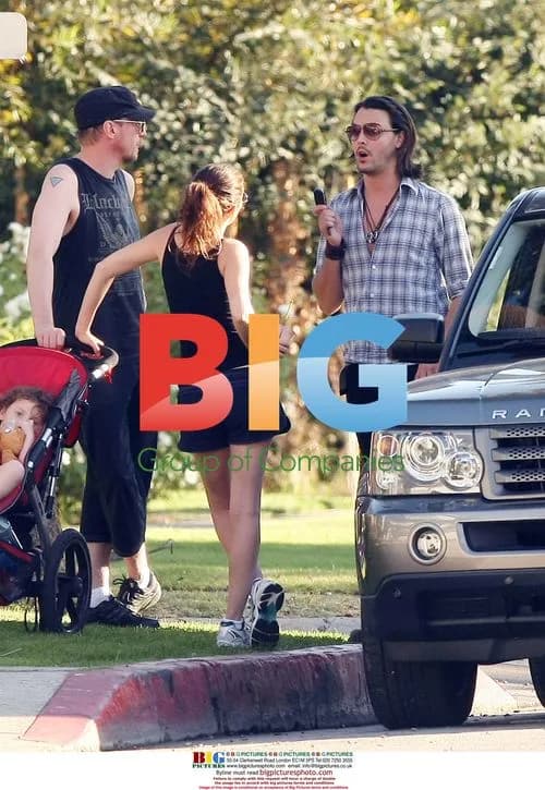 Anna Friel and family out for walk