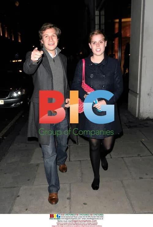 Princess Beatrice and boyfriend leaving Nobu
