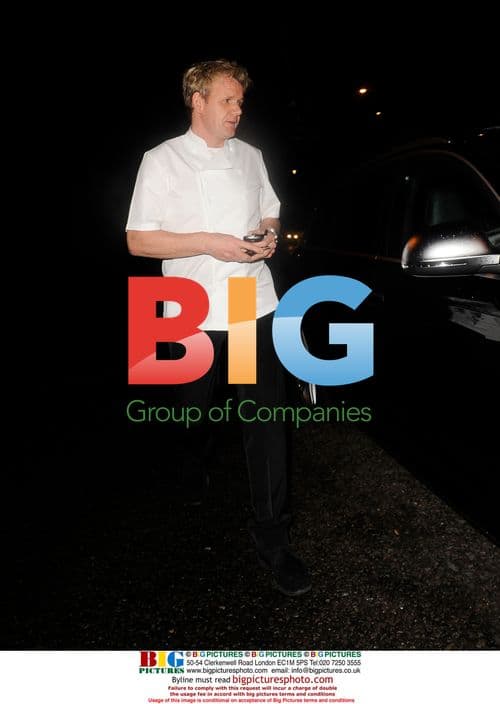 Gordon Ramsay leaving restaurant, London