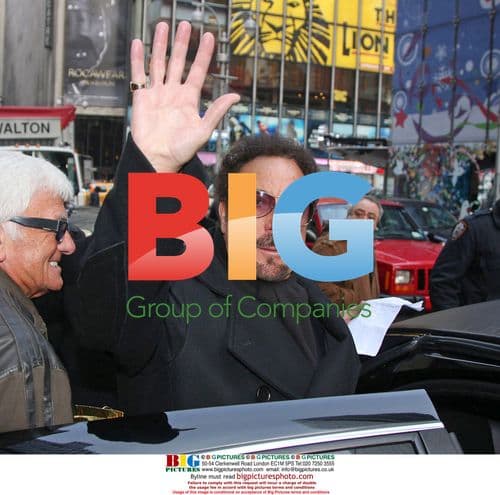 Singer Tom Jones Waves to Fans Outside GMA