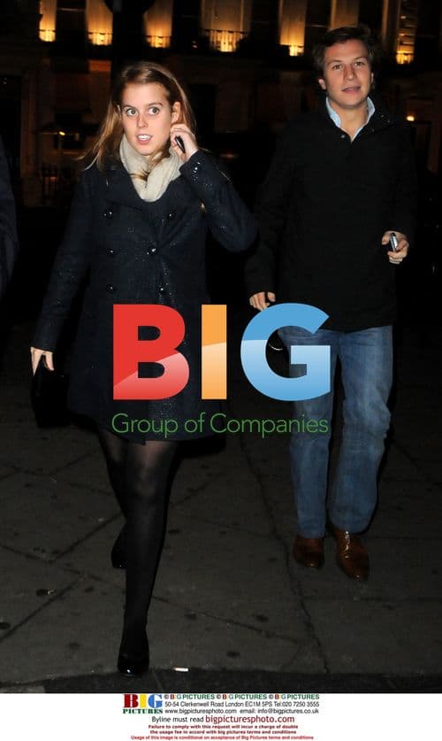 Princess Beatrice and boyfriend leaving Boujis