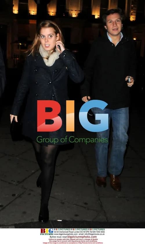 Princess Beatrice and boyfriend leaving Boujis