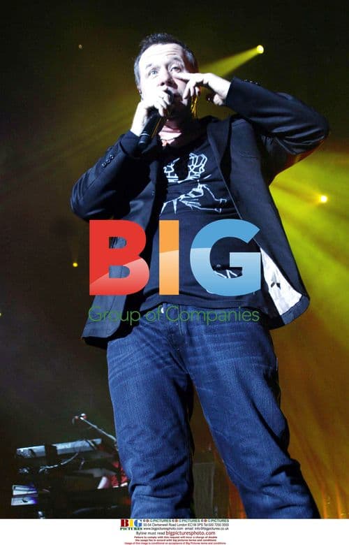 Jim Kerr of Simple Minds performs in Manchester
