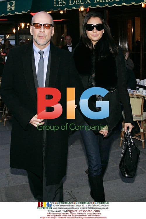 Bruce Willis and family out in Paris