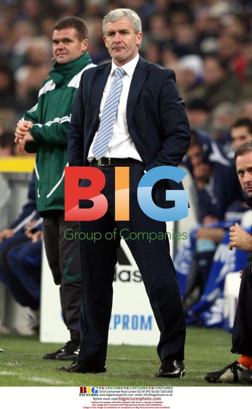 Mark Hughes at Schalke-Manchester City UEFA Cup Tie