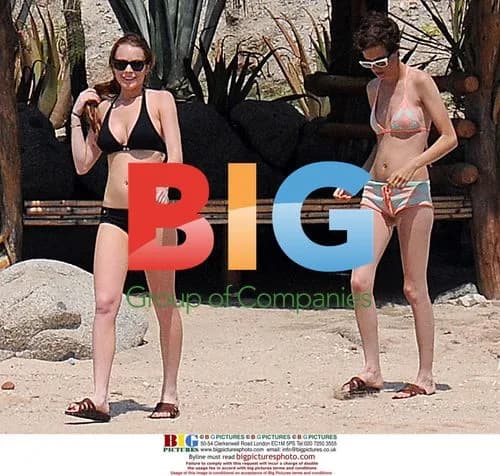 Lindsay Lohan and Samantha Ronson on the Beach