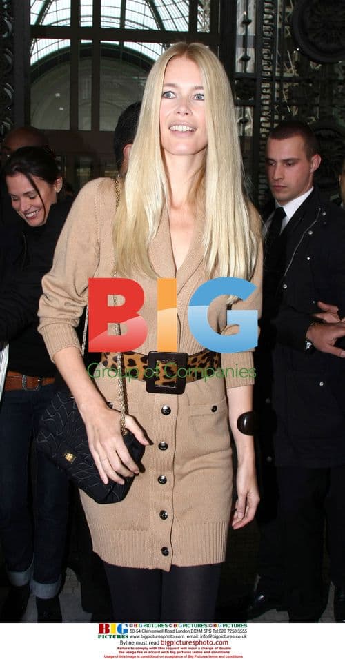 Claudia Schiffer Leaves Chanel Fashion Show