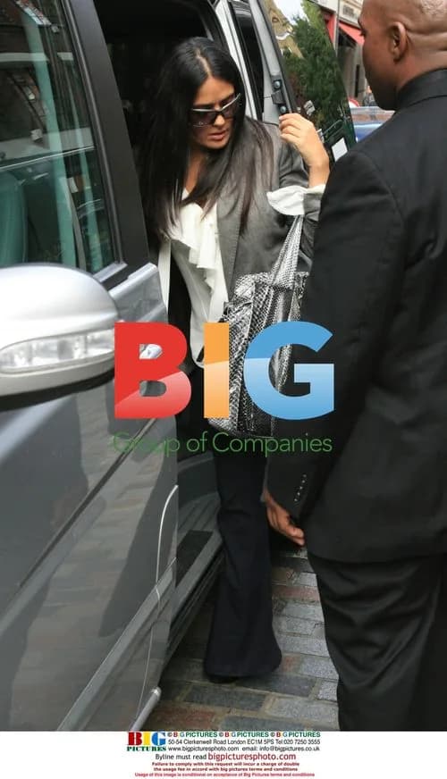 Salma Hayek leaves GMTV studio in London