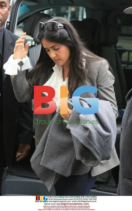 Salma Hayek Leaves Hotel in London