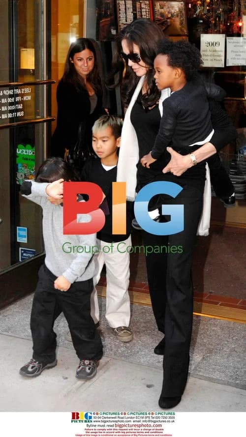Angelina Jolie with 3 kids