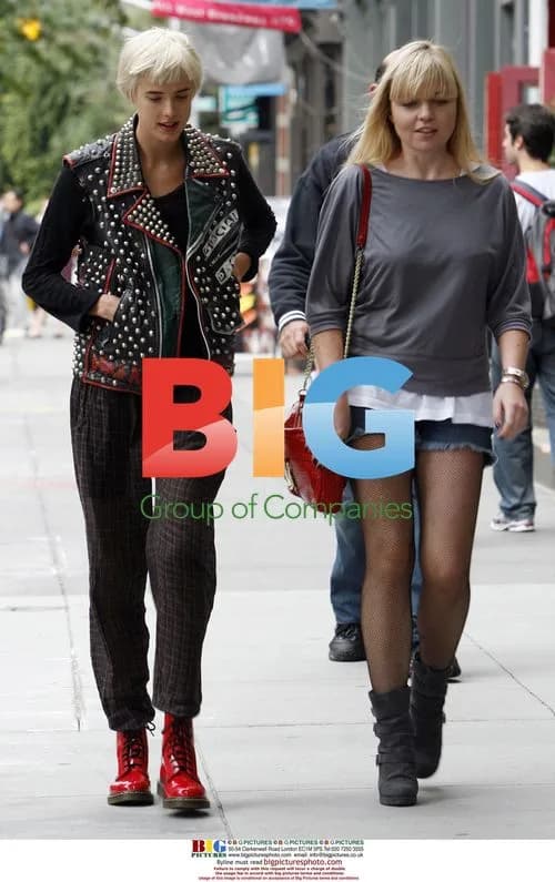 Agyness Deyn walks in Soho, NYC